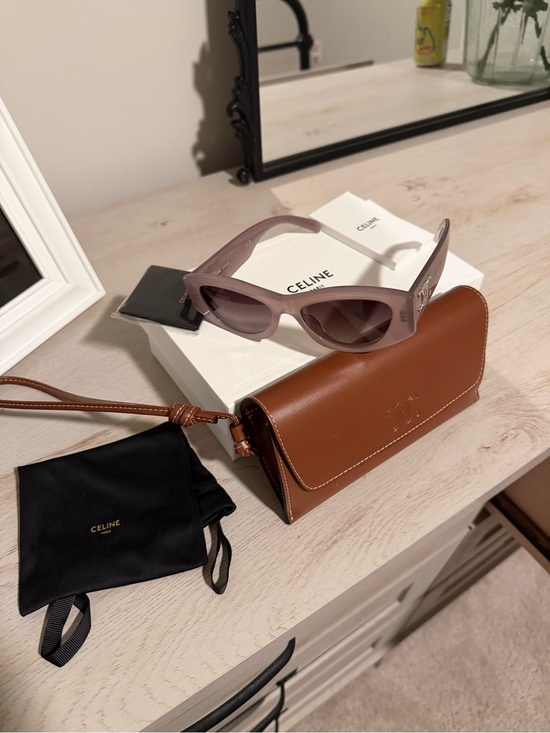 Celine Accessories - Celine Mauve Cat-Eye Sunglasses with Brown Case